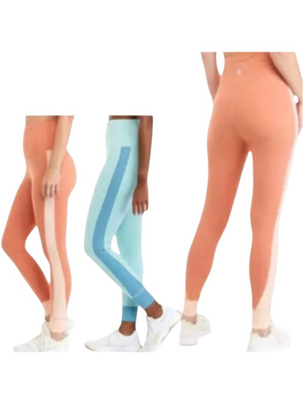 Zelos 2-Pairs Low Impact 7/8 Legging Pastel 2-tone Soft Athletic Pastel